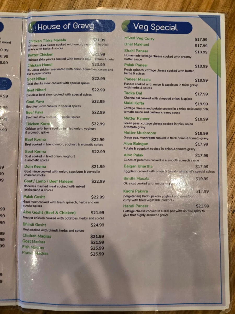 Menu, Man-O-Salwa