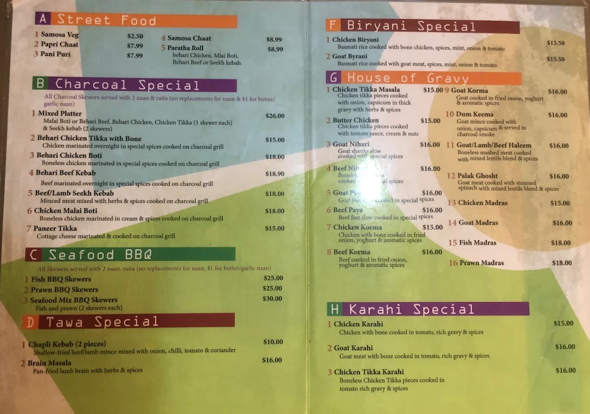 Menu, Man-O-Salwa