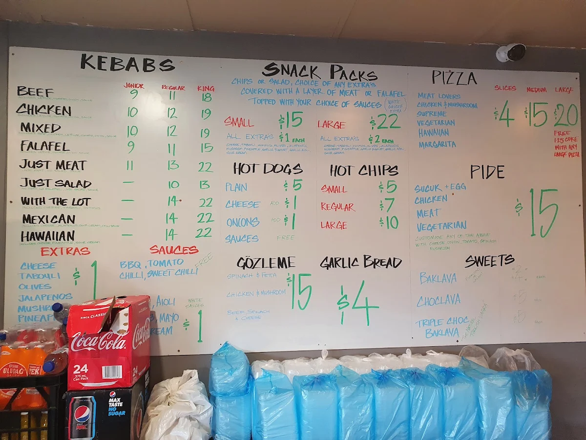 Menu, Thirroul Kebabs