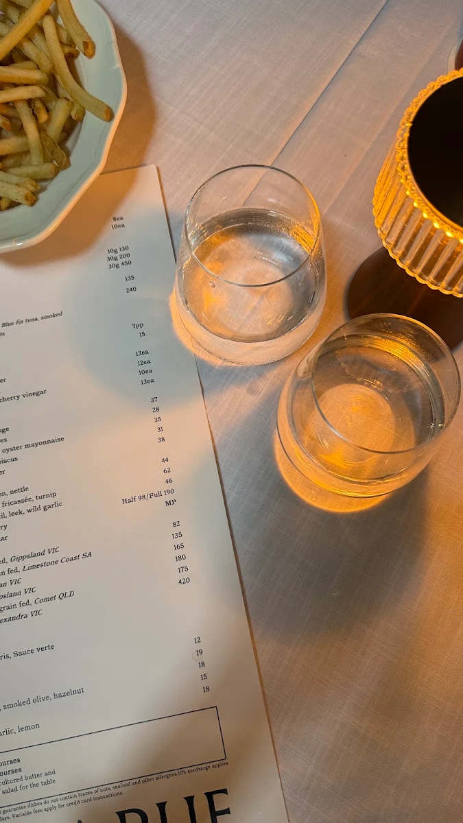 Menu, La Rue
