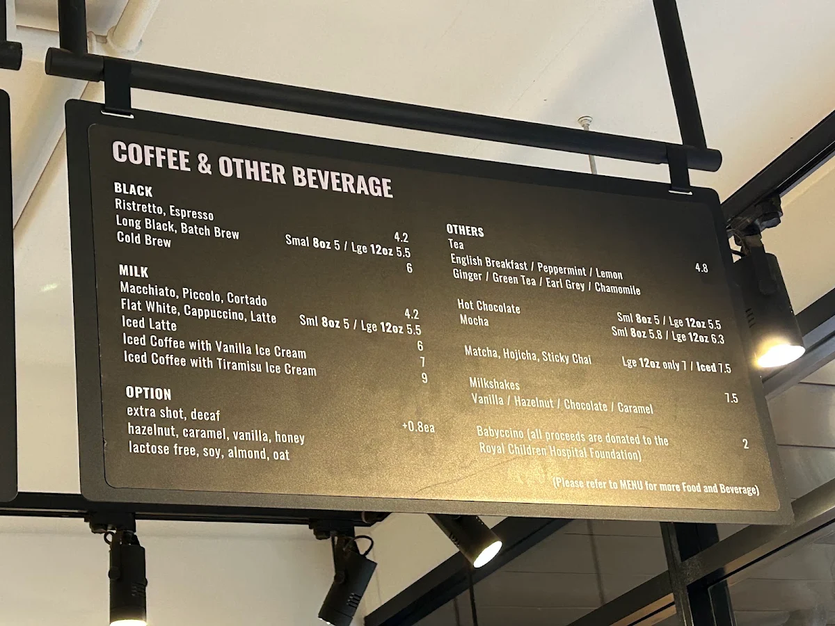 Menu, ASLAN Coffee The Rocks