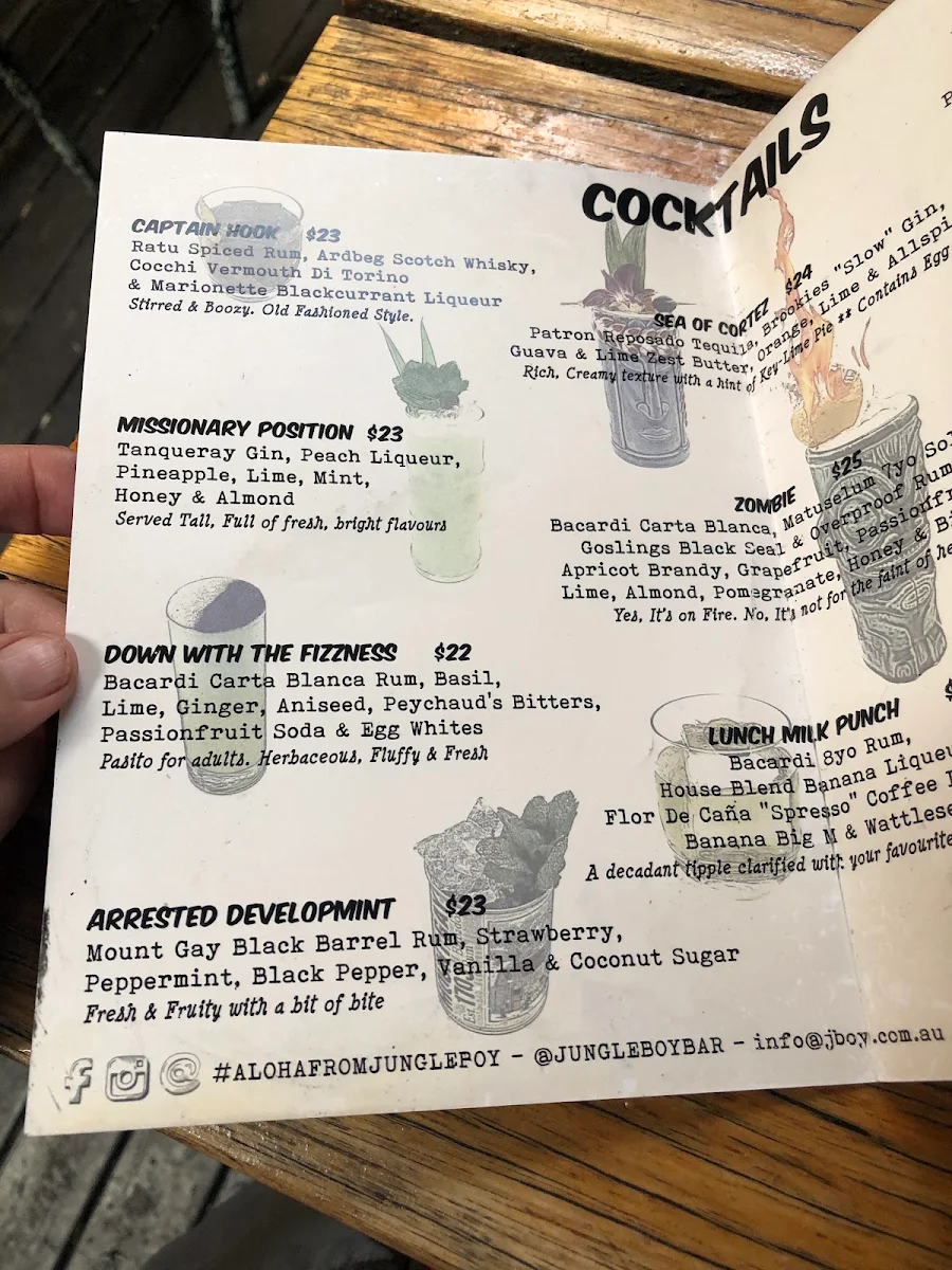 Menu, Jungle Boy