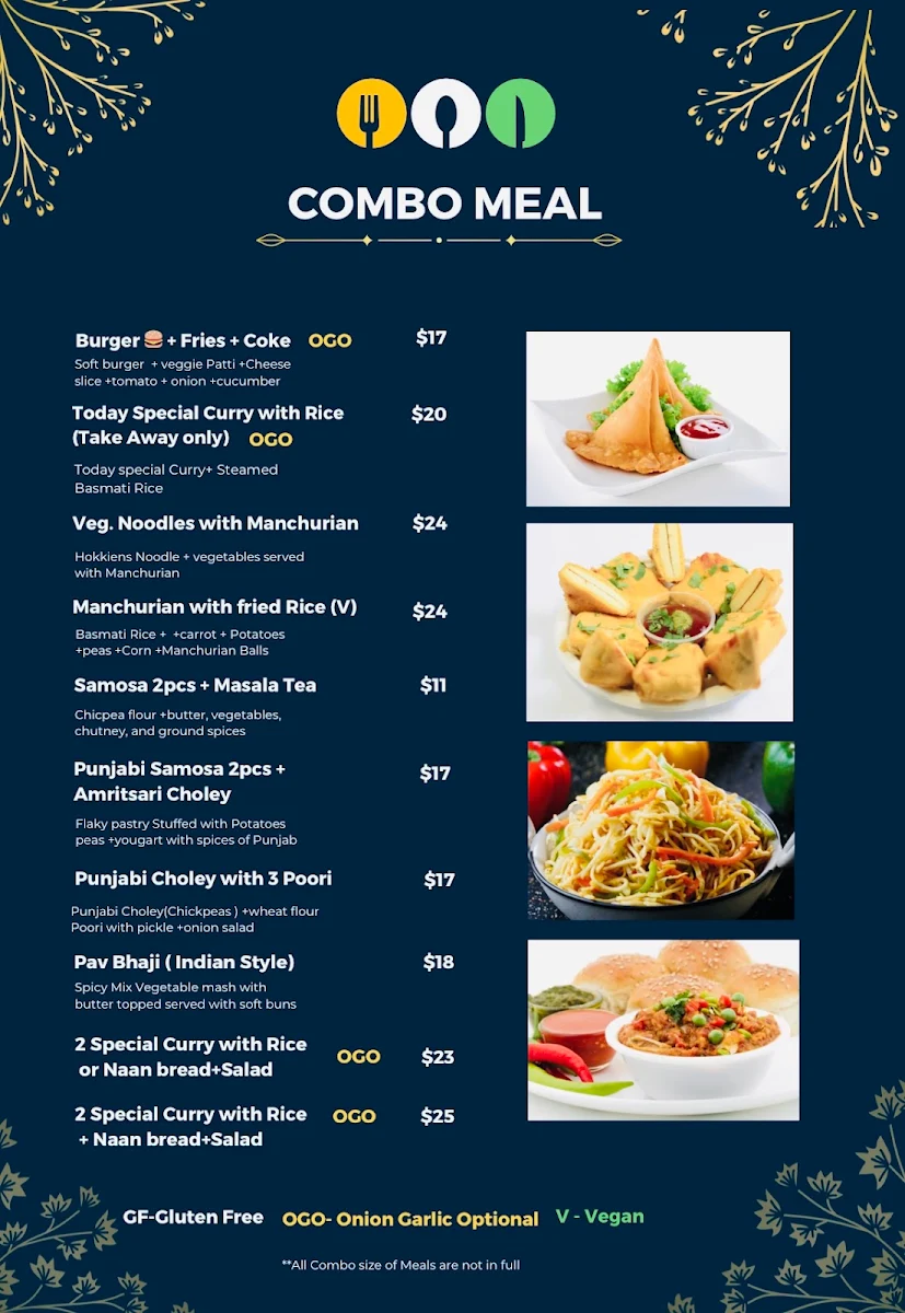 Menu, Veg Tandoori Master