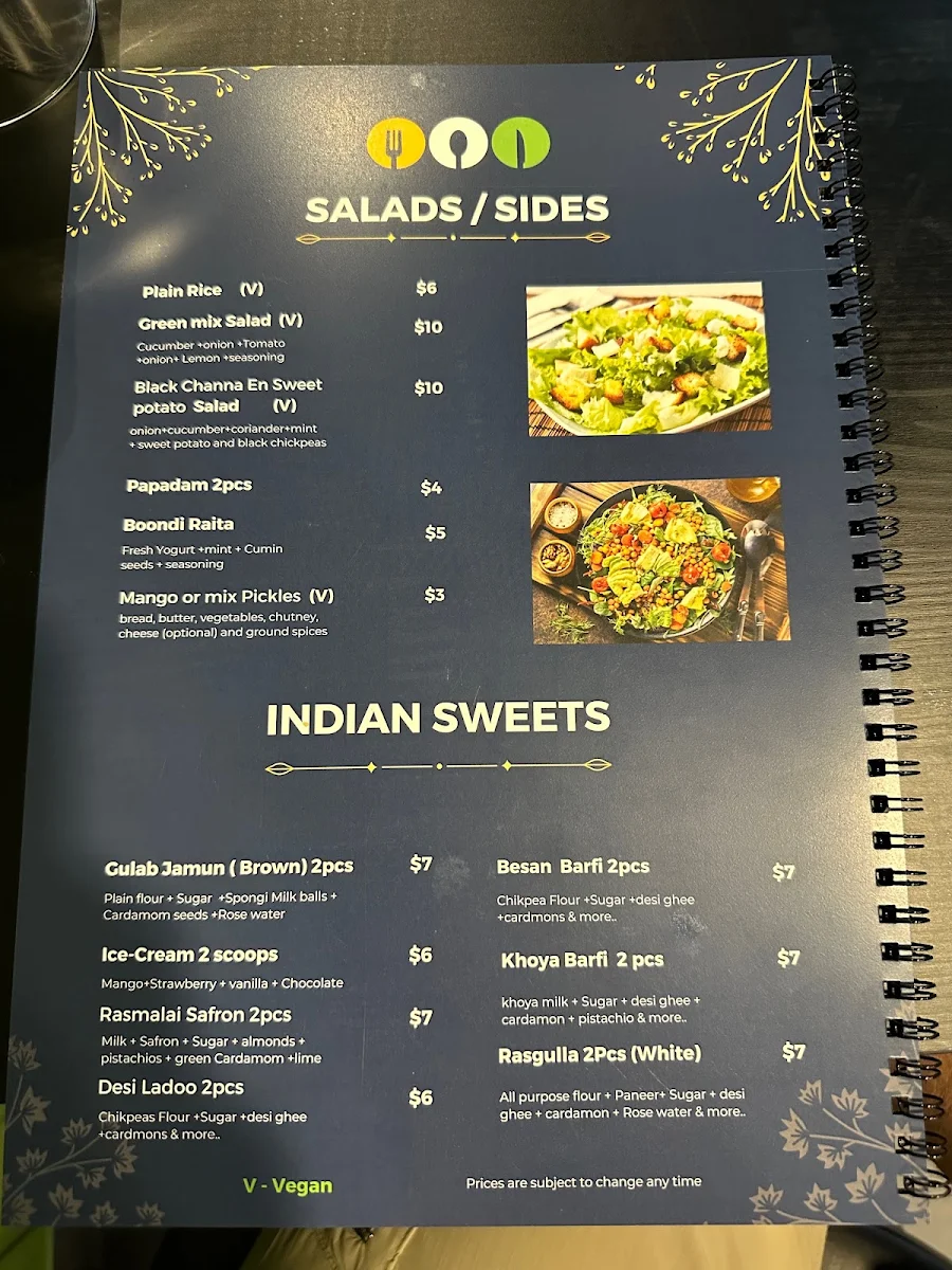 Menu, Veg Tandoori Master