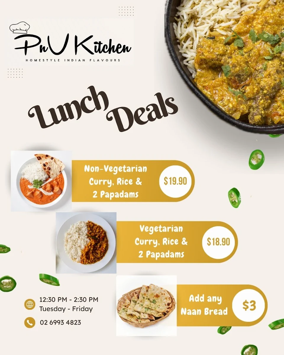 Menu, PnV Kitchen