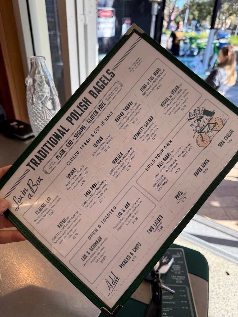 Menu, Lox In a Box Bondi