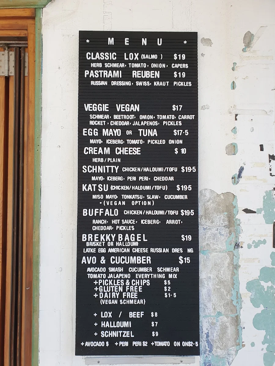 Menu, Lox In a Box Bondi