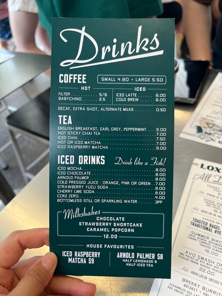 Menu, Lox In a Box Bondi