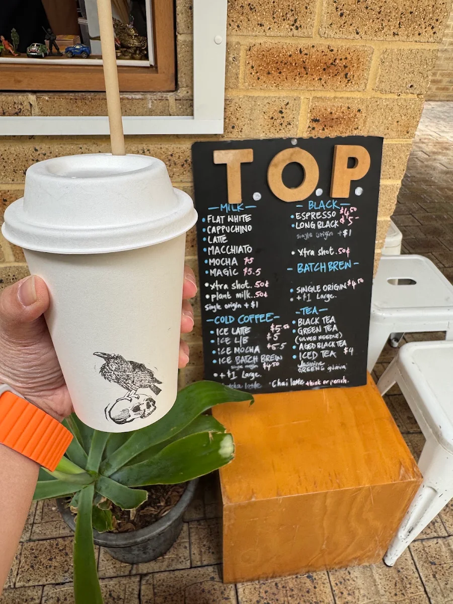 Menu, T.O.P Coffee Roasters