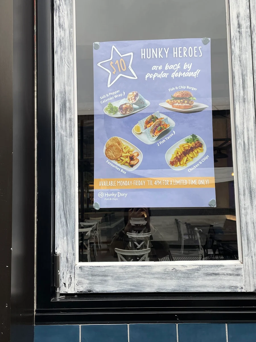 Menu, Hunky Dory Fish & Chips Eastland