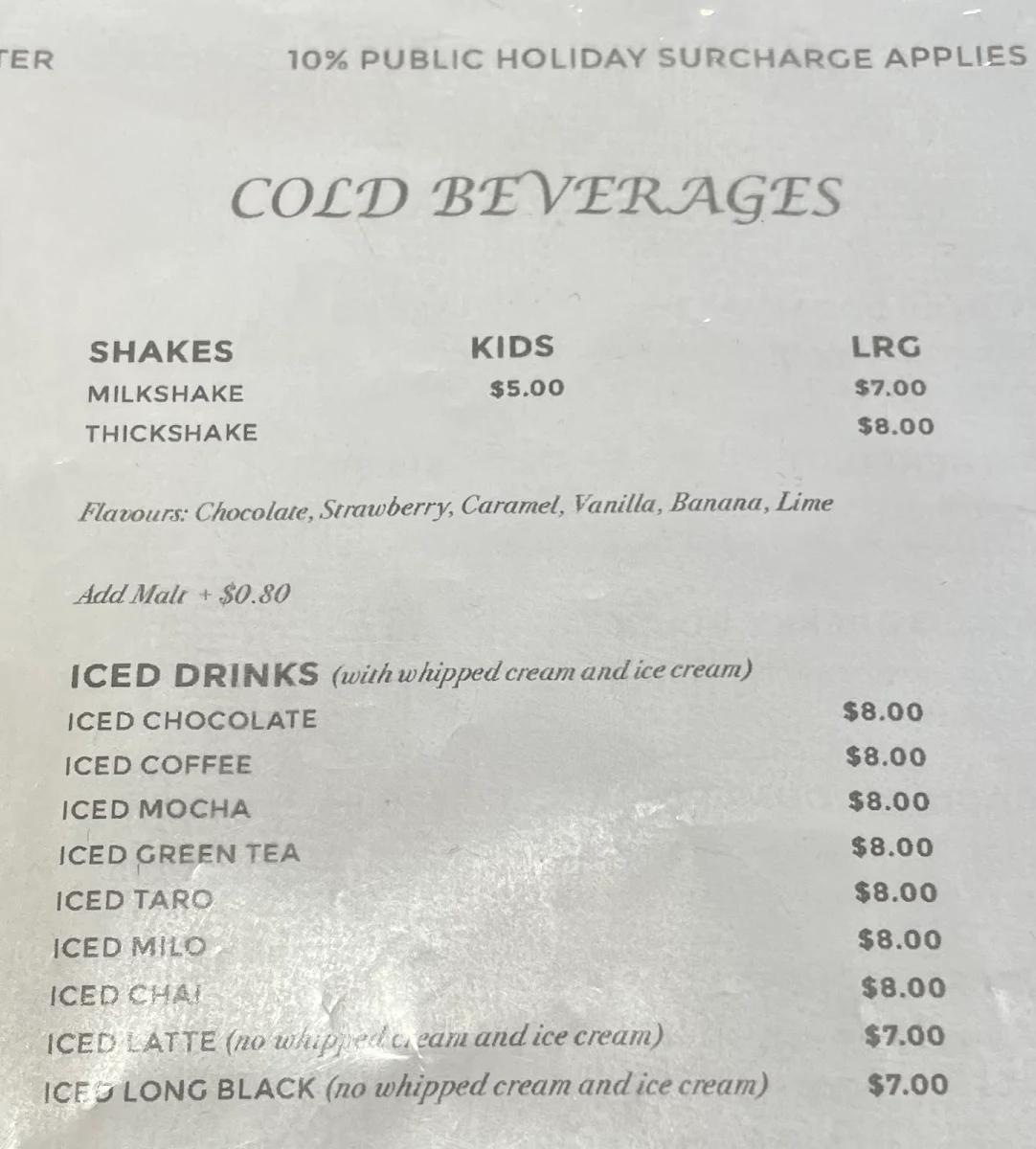 Menu, Bedding bath