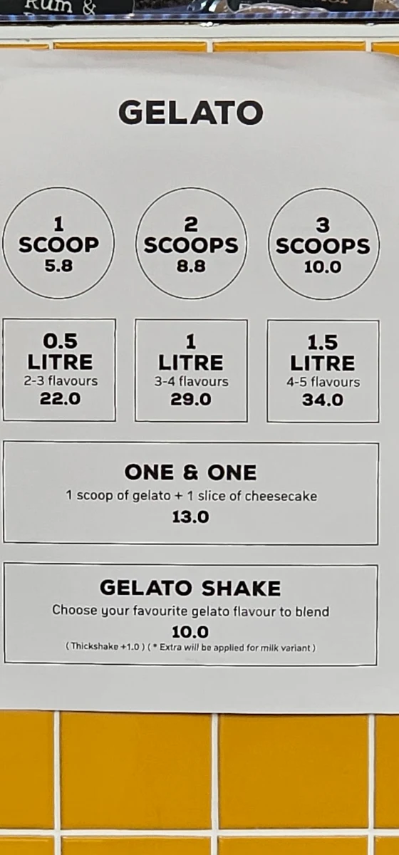 Menu, Smelly Cheesecake Top Ryde