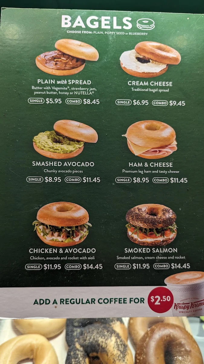 Menu, Krispy Kreme Chatswood Interchange