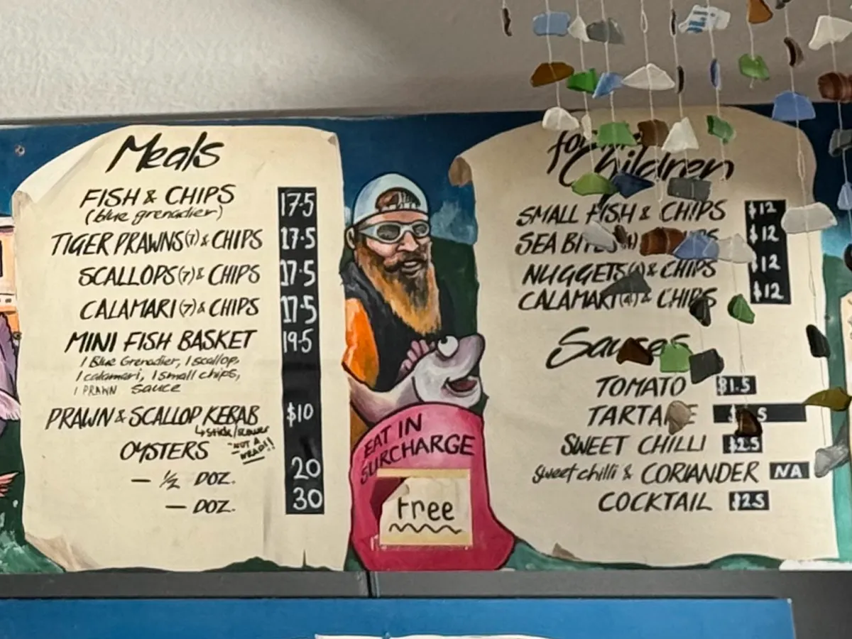 Menu, Mako Seafood