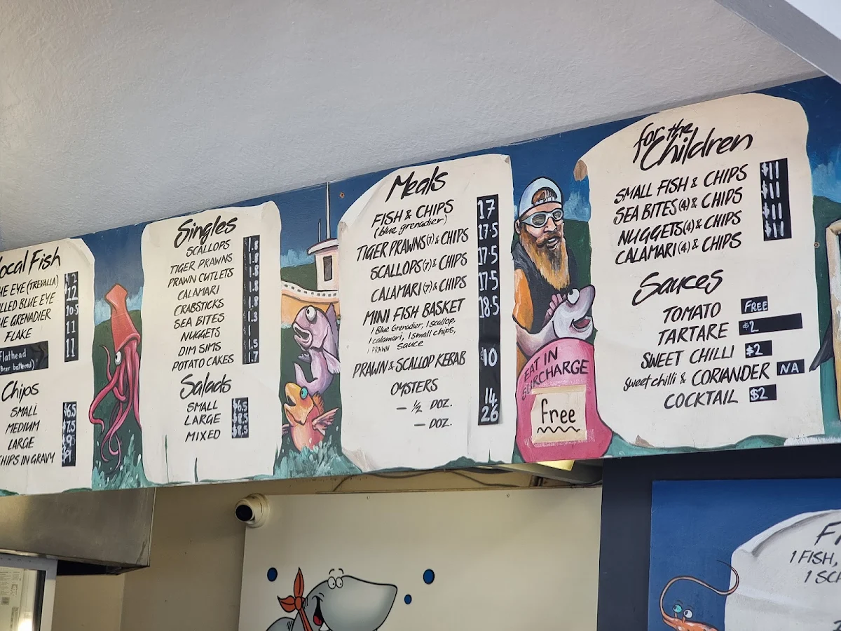 Menu, Mako Seafood