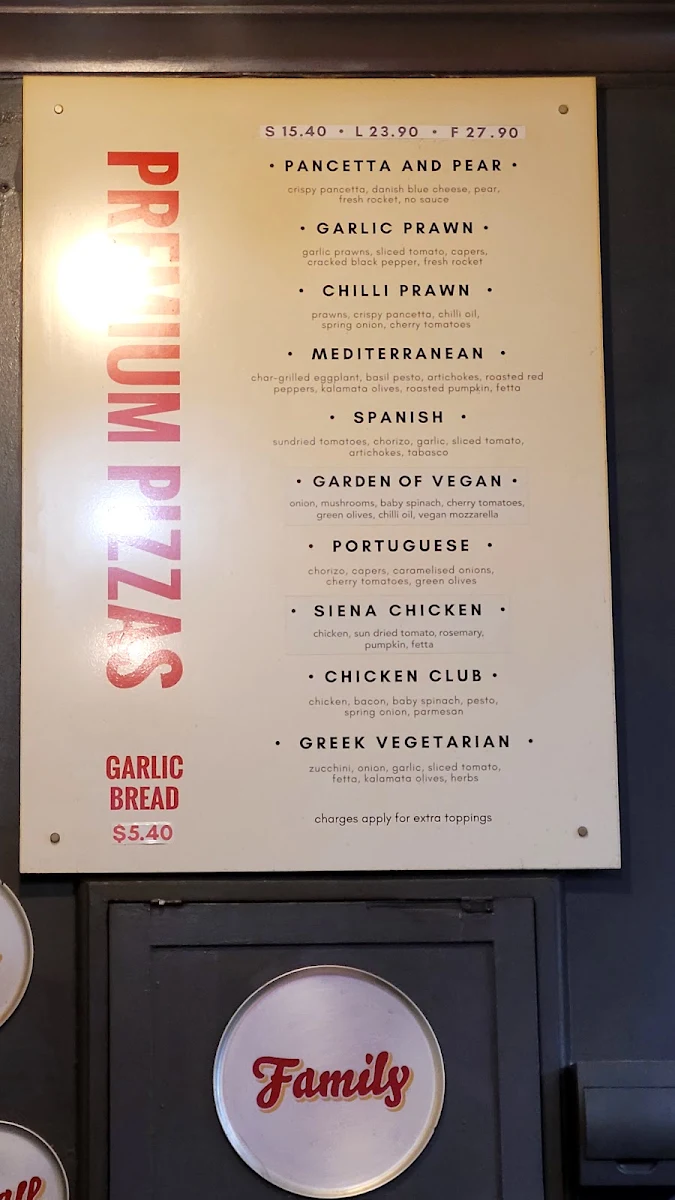 Menu, Applecross Pizza