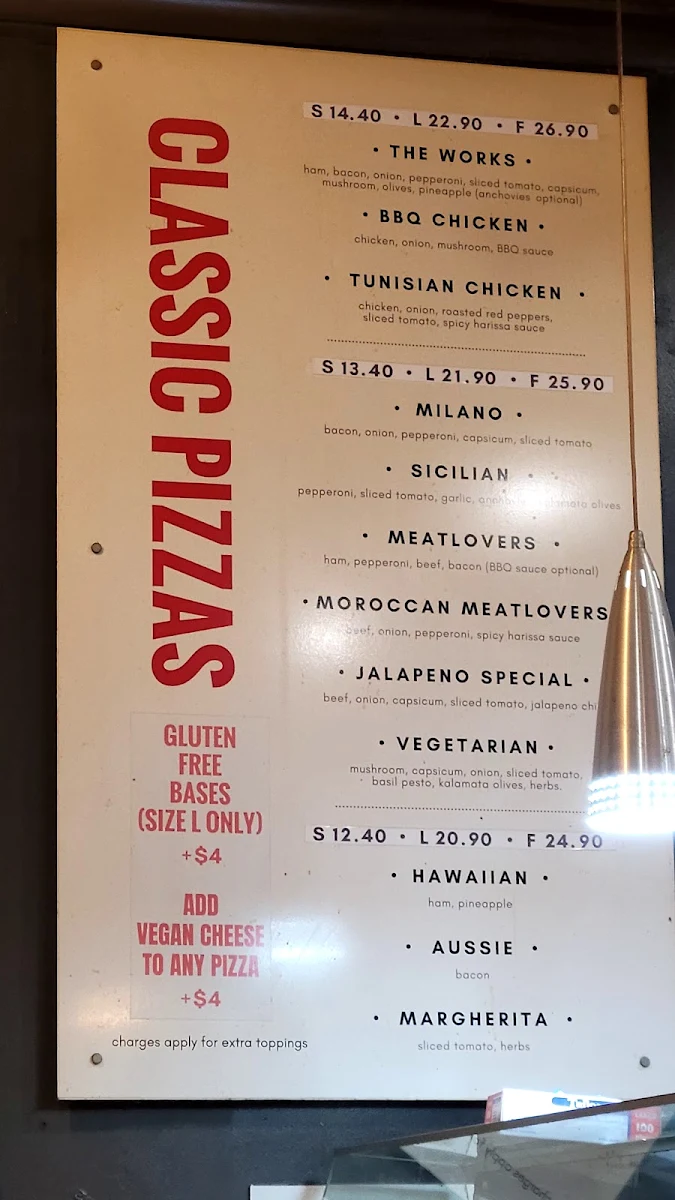 Menu, Applecross Pizza