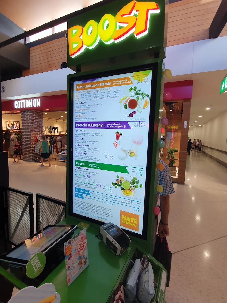 Menu, Boost Juice Hervey Bay