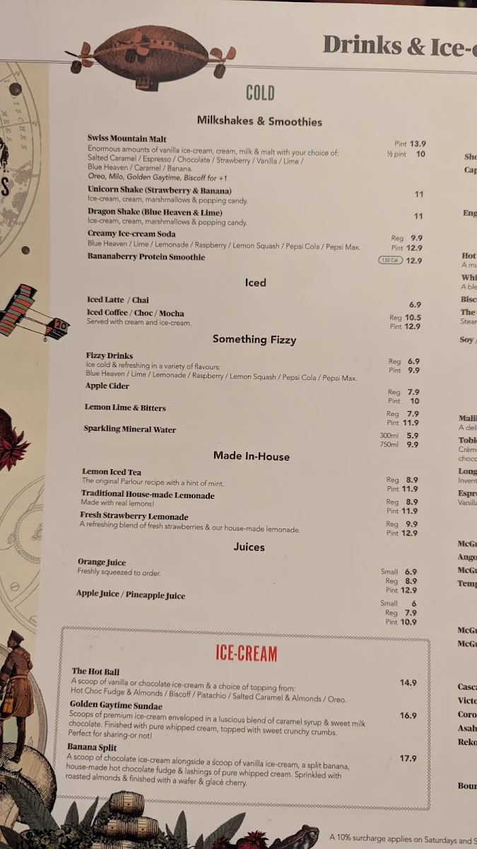 Menu, The Pancake Parlour Malvern East