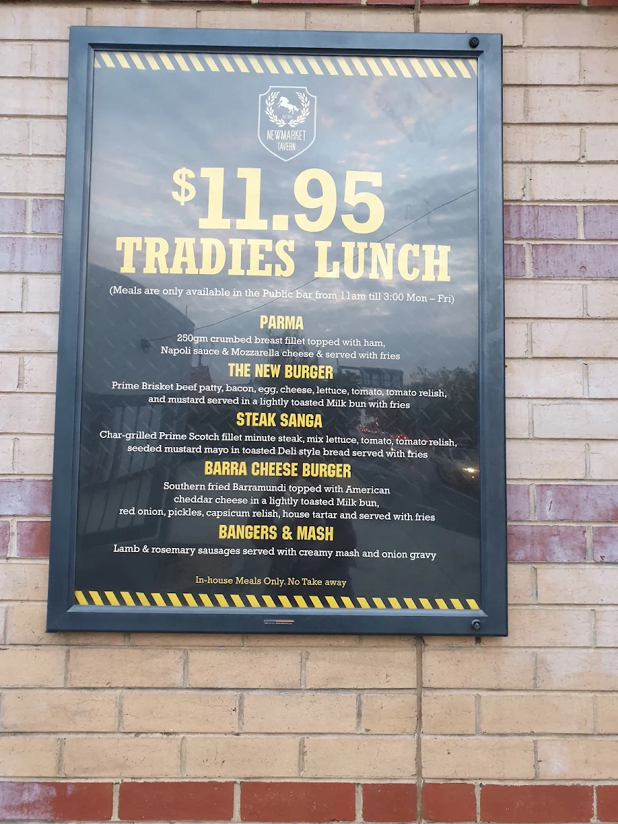 Menu, Newmarket Tavern