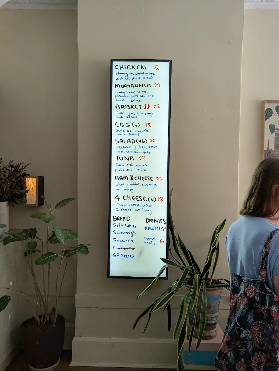 Menu, Australia Street Sandwich