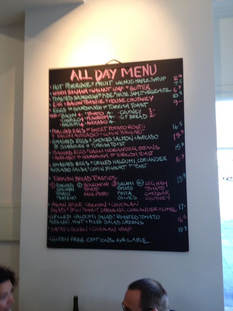 Menu, Providence Cafe & Bar