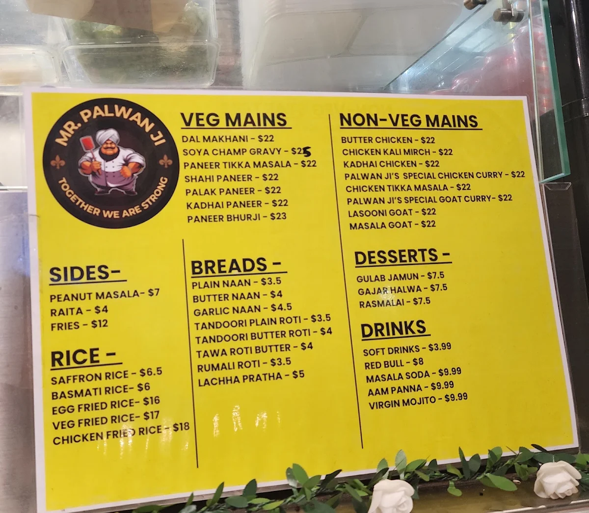 Menu, MR Palwan JI