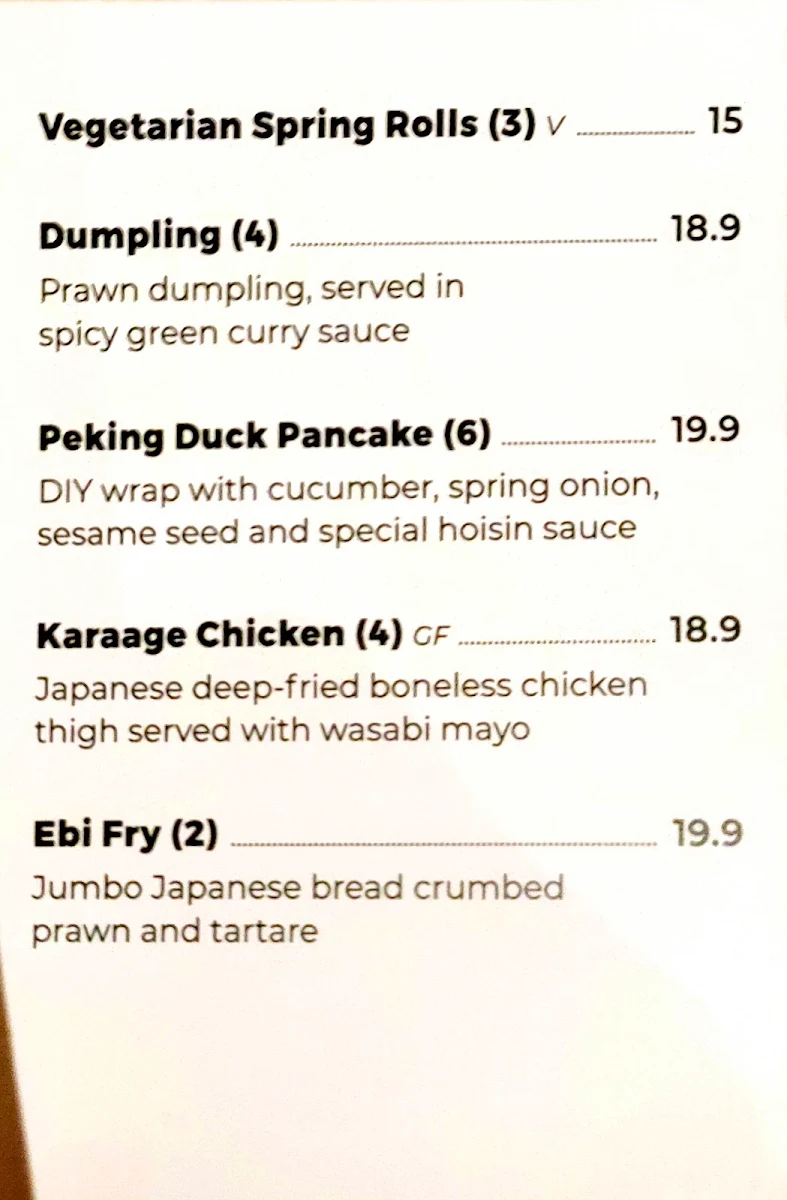Menu, Mrs Q