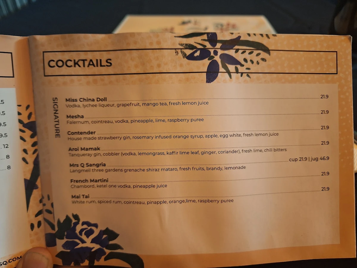 Menu, Mrs Q