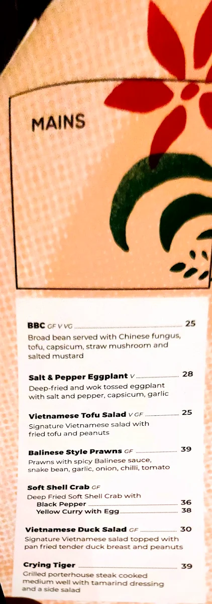 Menu, Mrs Q