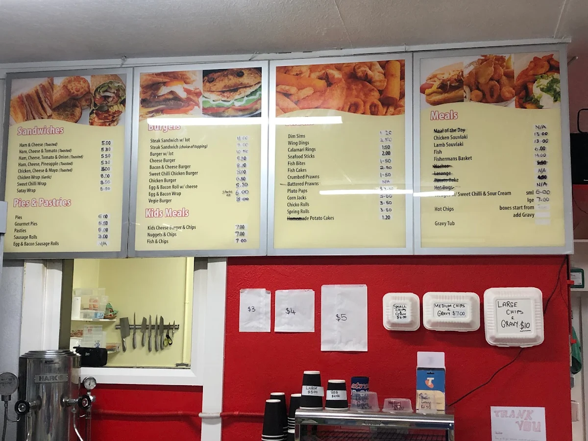 Menu, Latrobe Top Shop