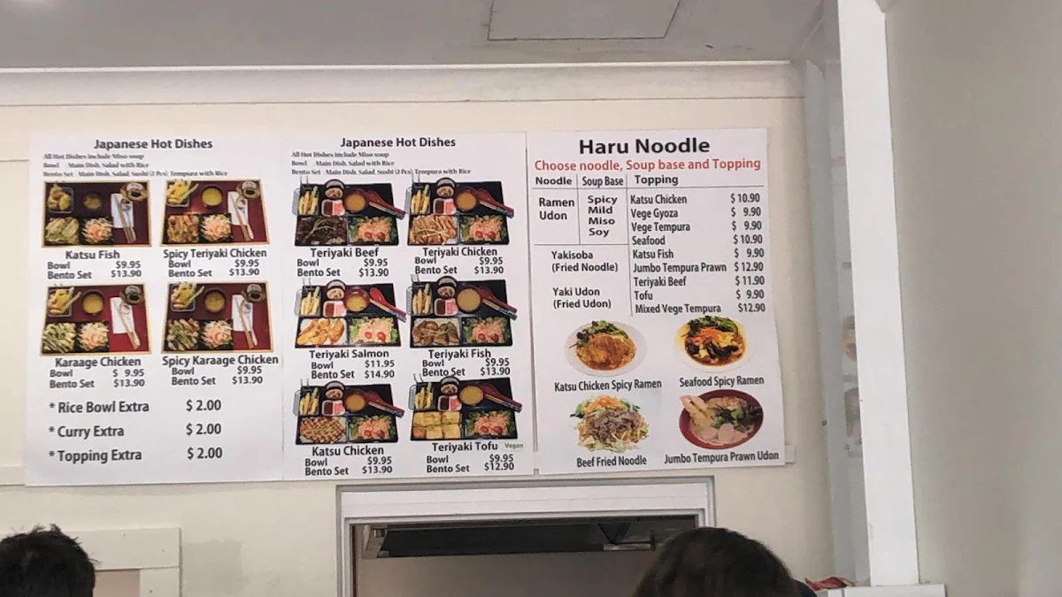 Menu, Haru Sushi n Bento