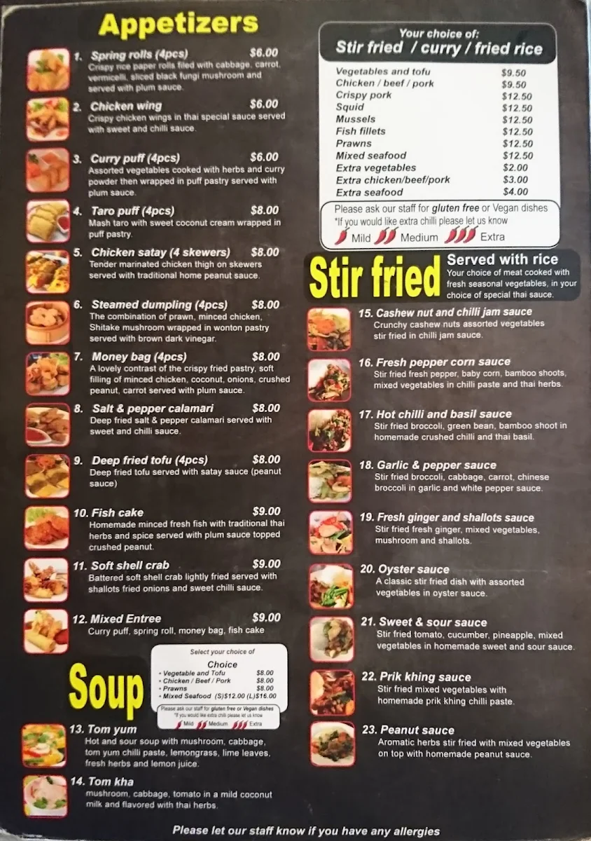 Menu, Pad Thai Chai Yo