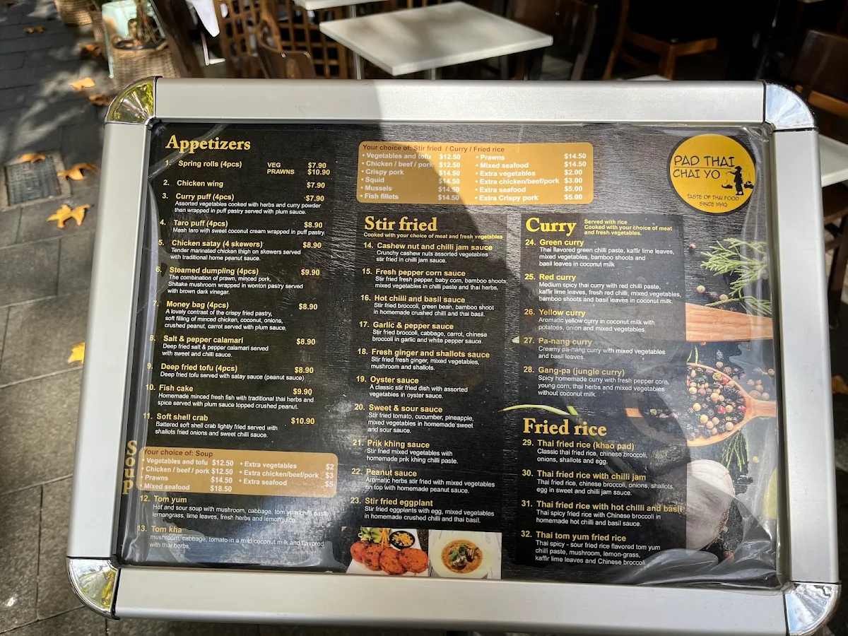Menu, Pad Thai Chai Yo