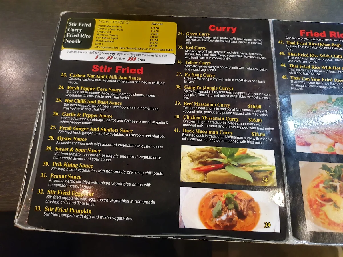 Menu, Pad Thai Chai Yo