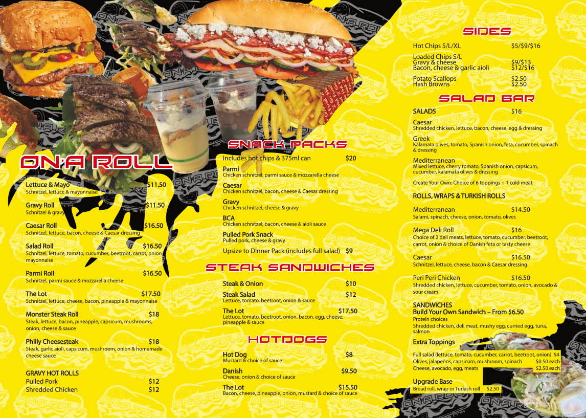Menu, On’a Roll