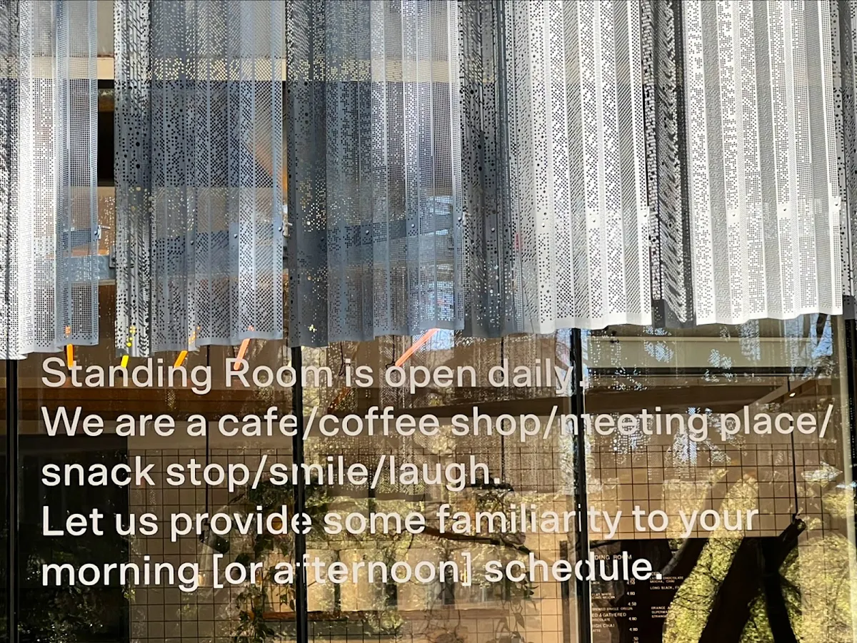 Menu, Standing Room Coffee - MSD