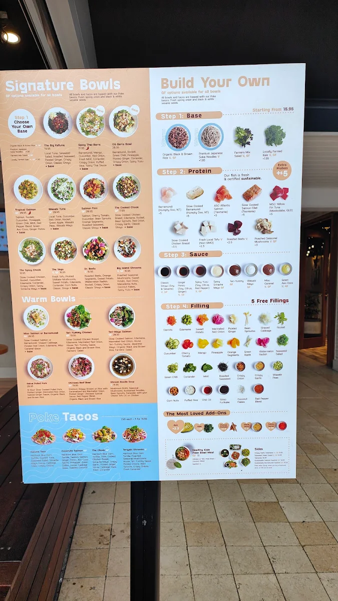 Menu, Finn Poke Byron Bay