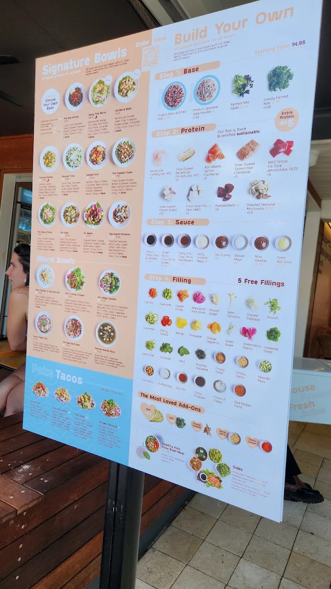Menu, Finn Poke Byron Bay