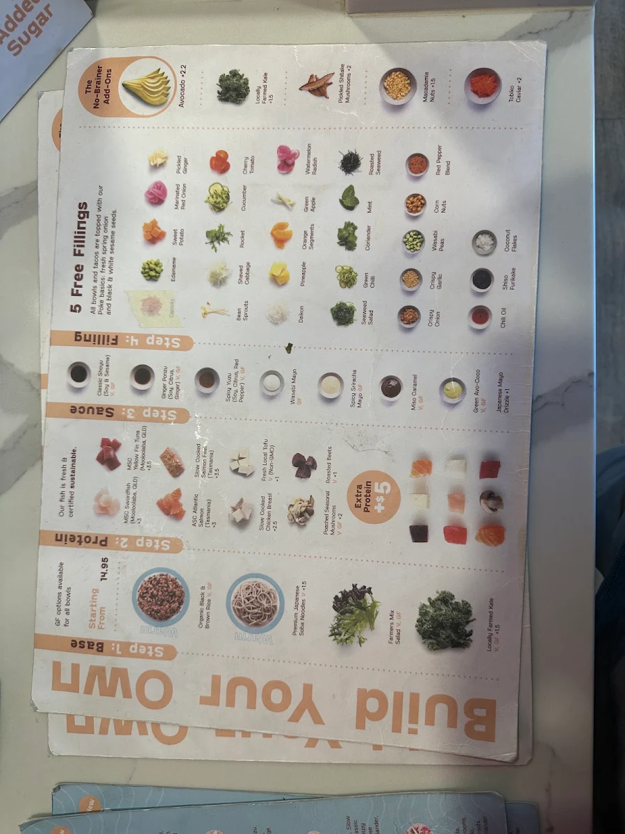 Menu, Finn Poke Byron Bay