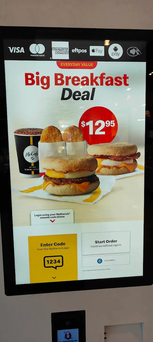 Menu, McDonald's Blaxland