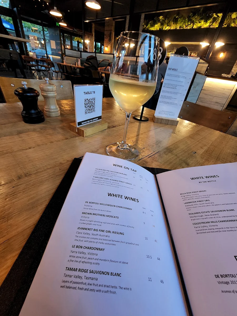 Menu, Sir Henry Barkly Hotel