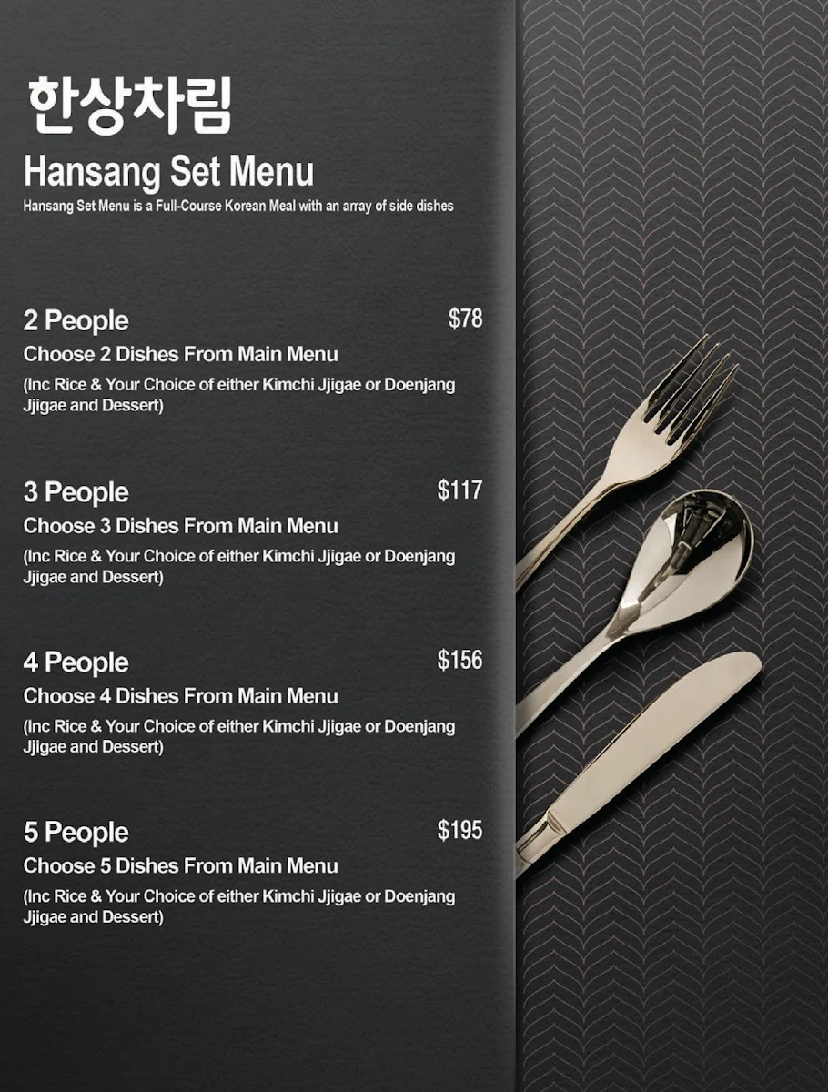 Menu, Hansang