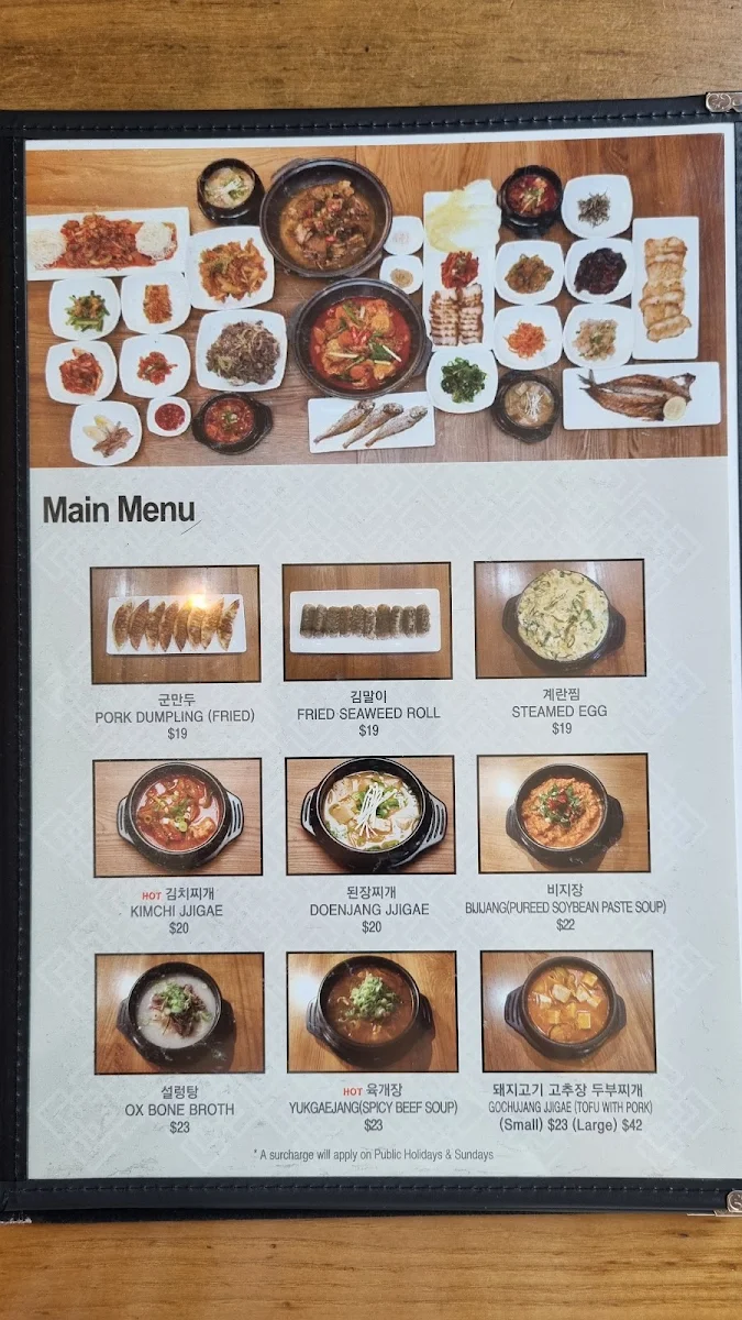 Menu, Hansang