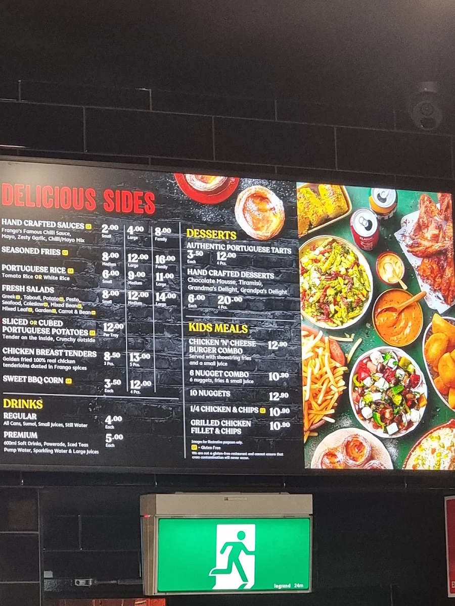 Menu, Frango Cammeray