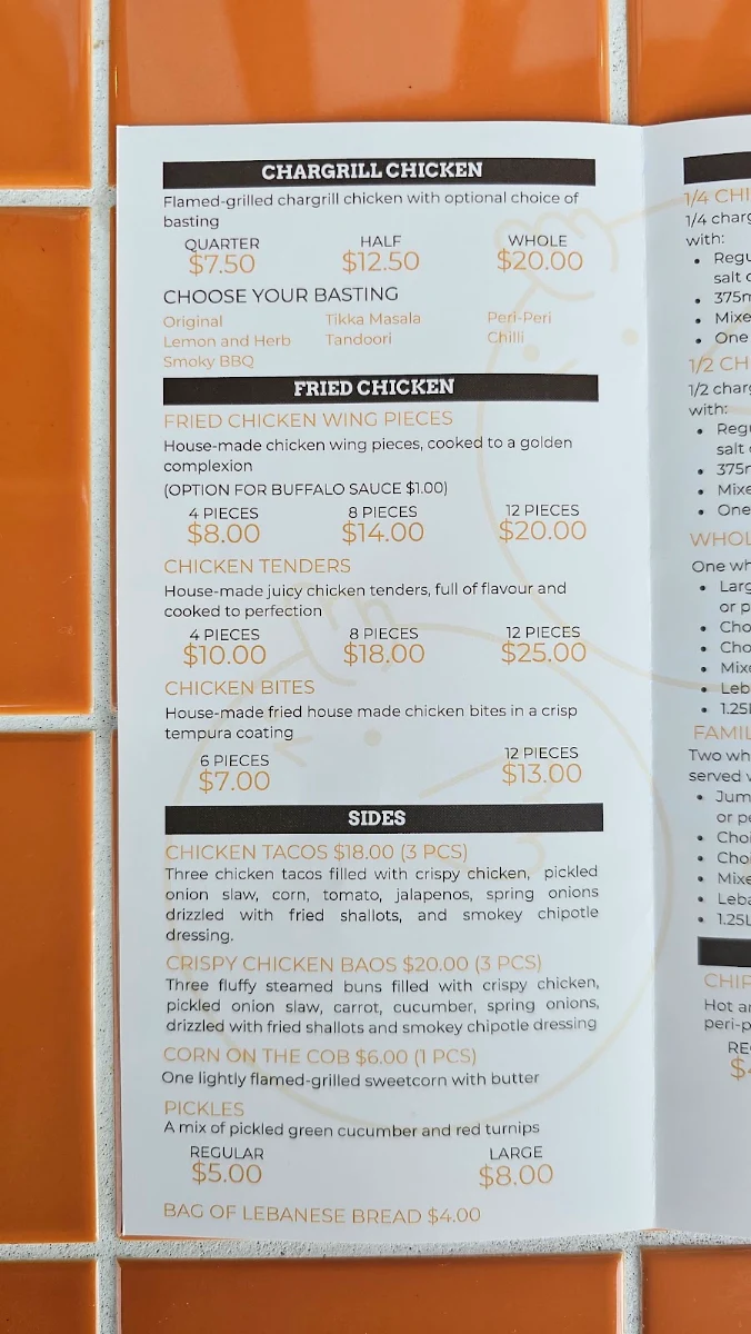 Menu, Farouj - Woodlea Town Centre