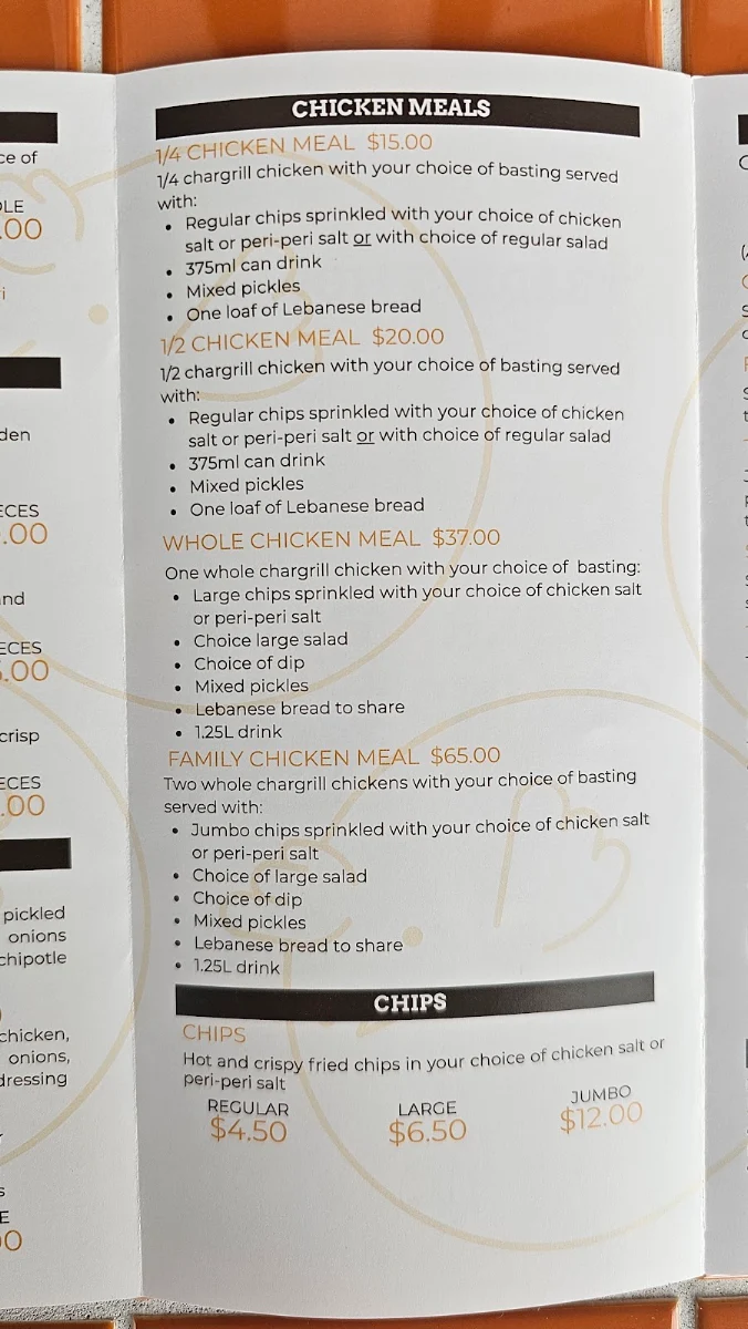 Menu, Farouj - Woodlea Town Centre