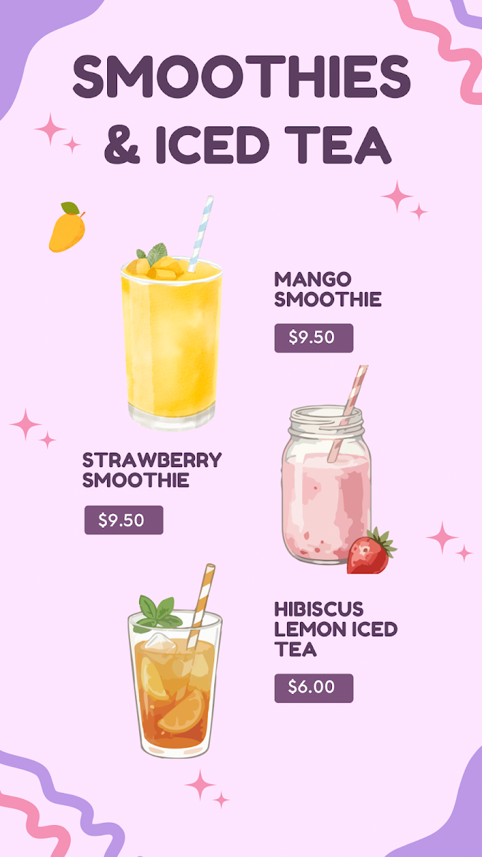 Menu, ENERY cafe