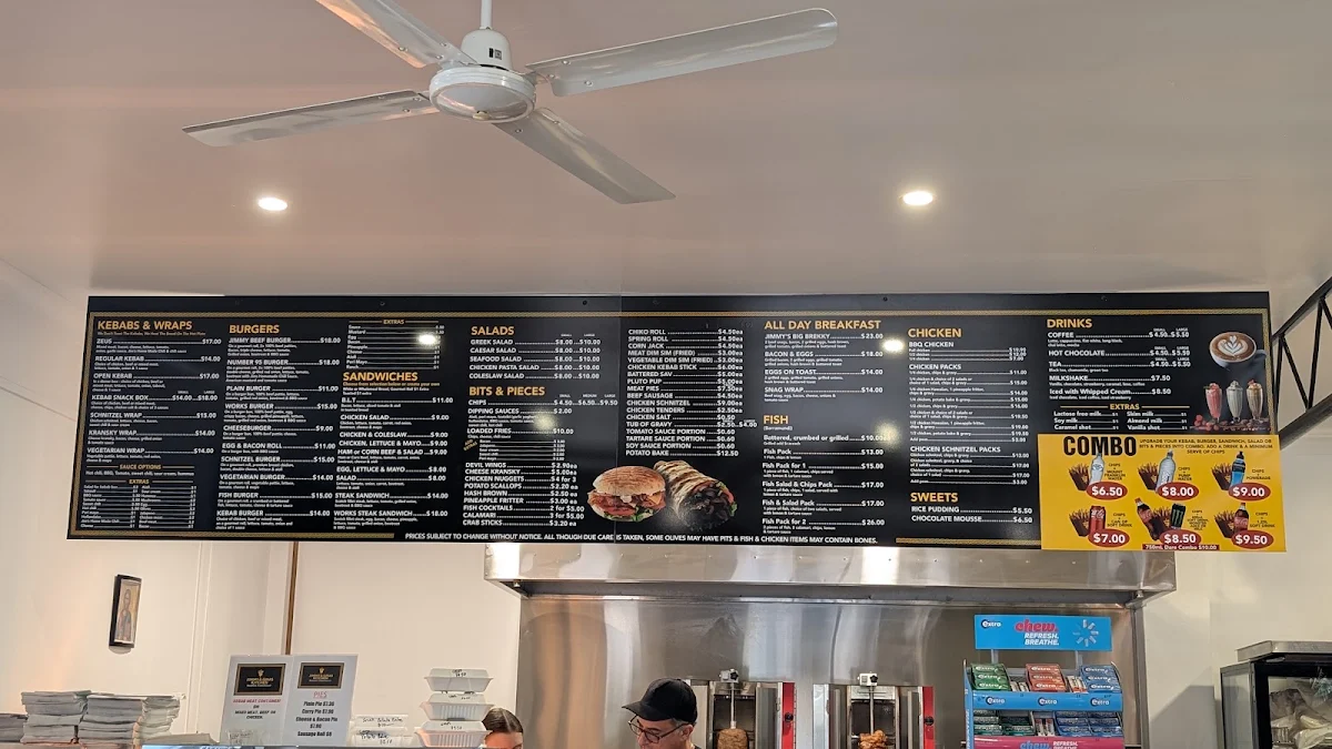 Menu, Jimmy’s & Gina’s Kitchen