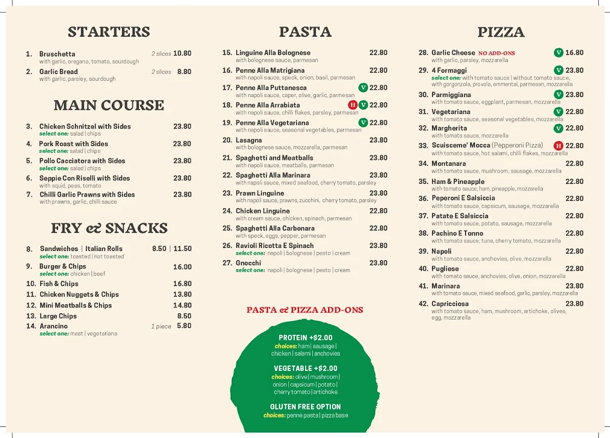 Menu, Raffaele & Maria Italian Food Restaurant & Pizzeria